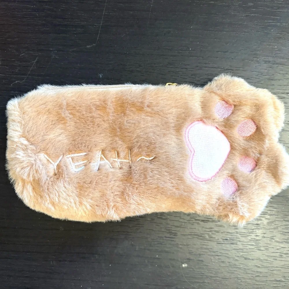 Plush Cat Paw Pencil Bag Stationery Bag for Cute & Adorable!